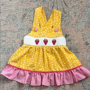 Adorable Polka Dot Kids Dress with Strawberry Accents